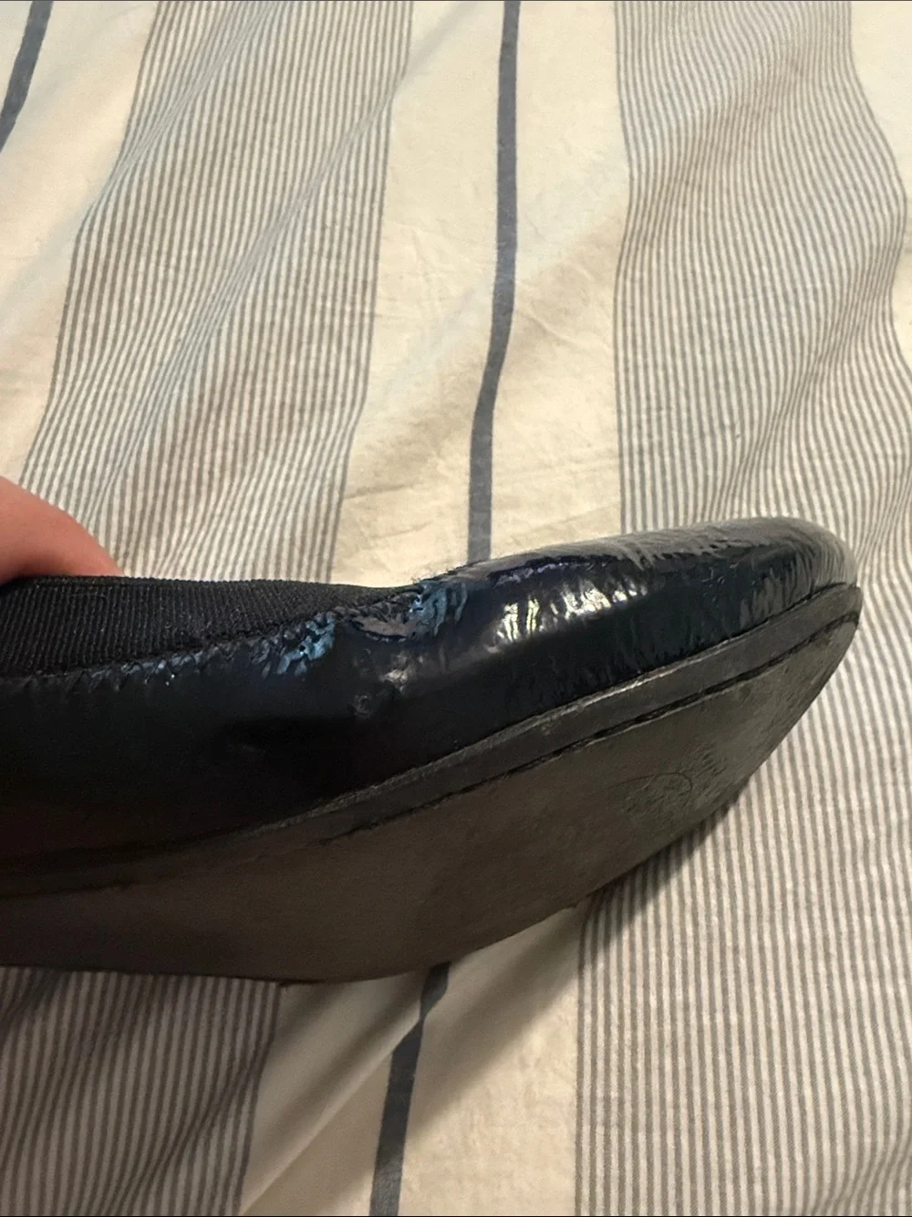 Tory Burch Black Patent Logo Ballet Flats